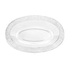 Pebbled 32oz Clear Oval Bowl with textured design, BPA-free plastic, perfect for salads, pasta, or side dishes at weddings, parties, and casual gatherings. Durable, reusable, or disposable.