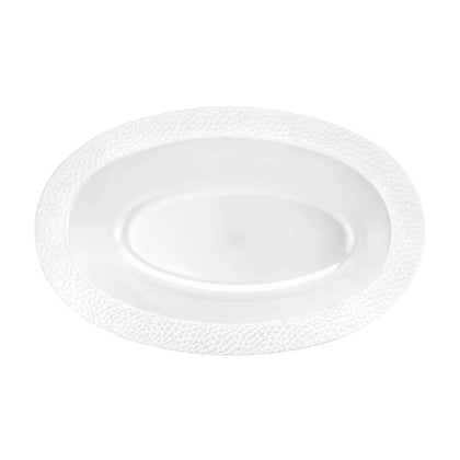 Pebbled 32oz Pearl Oval Bowl – Textured design, durable and elegant. Ideal for salads, sides, or appetizers. Reusable, BPA-free, and perfect for any occasion.