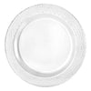 Pebbled Clear Plates in 10-inch, 9-inch, and 7-inch sizes. Elegant, durable, and reusable dinnerware. Perfect for upscale events, parties, weddings, and gatherings. Premium quality, recyclable, and disposable.