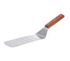 Wooden handle cooking spatula for kitchen use.


