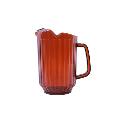 Pitcher Water Polycarbonate 3-Spout Amber 60oz, durable shatter-resistant build, stain- and odor-resistant, easy pouring from any angle, ideal for restaurants and events, packed 12 per case