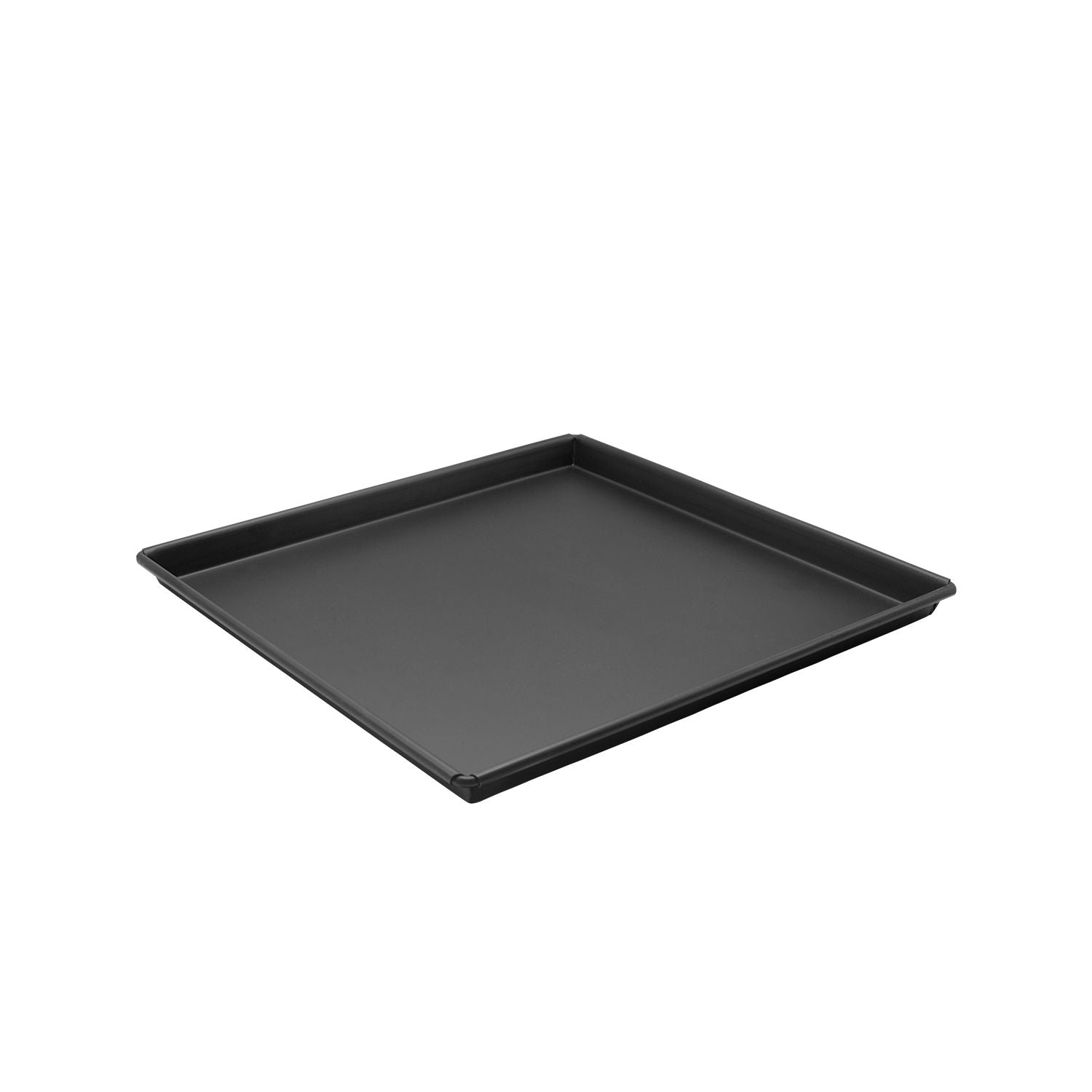 Cold-rolled steel Sicilian black pizza pan square 16x1 inches, durable and warp-resistant with non-stick finish, ideal for baking thick-crust Sicilian and deep-dish pizzas in commercial kitchens and pizzerias