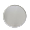 14-inch coupe aluminum pizza pan with even heat distribution, durable and lightweight design, easy to clean and stackable. Case packed 48, quantity break 12 each—great for commercial pizza baking.