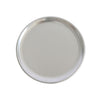 8-inch coupe aluminum pizza pan with even heat distribution, lightweight, durable, and stackable for easy storage. Case packed 144, quantity break 12 each—ideal for busy pizzerias and kitchens.