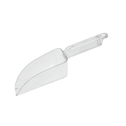 Plastic utility scoop 12oz made from durable polycarbonate, lightweight and ergonomic for portion control in kitchens and catering; easy to clean and dishwasher safe; packed 72 each per case.