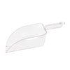 Plastic utility scoop 64oz made from durable polycarbonate, perfect for bulk scooping of dry goods or ice; extra-large capacity, ergonomic handle, easy to clean; packed 24 each per case.