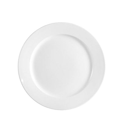 Plate 12 inch, elegant & durable design with wide rim for serving meals in restaurants, catering, or home. Chip-resistant, stackable, and dishwasher-safe. Sold individually unless noted.