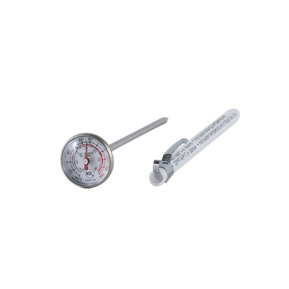 Pocket thermometer –40 to 180°F / –40 to 80°C with stainless steel probe. Durable, compact, and accurate for cold storage and food safety. Packed 72 per case for kitchen or inspection use.