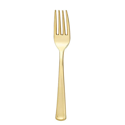 Polished gold forks bag for stylish dining. Perfect for weddings, parties, or events. Durable, elegant, disposable, and crafted with a luxurious gold finish for a touch of sophistication.