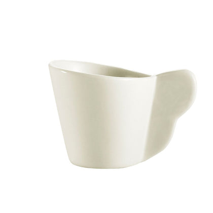 Porcelain 7.5oz cups with ear handles, 3 1/2