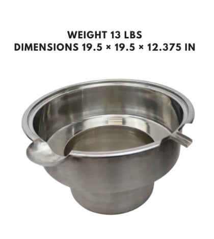 16-inch stainless steel stock pot with overflow and filler, designed for large meals, soups, and stews. Compatible with all stovetops and easy to clean.