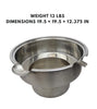 16-inch stainless steel stock pot with overflow and filler, designed for large meals, soups, and stews. Compatible with all stovetops and easy to clean.