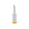 Yellow 1-quart pour bottle with spout and lid for precise pouring. Durable, lightweight, and easy to clean. Perfect for sauces, oils, and dressings. Packed 12 each per case for commercial and home use.