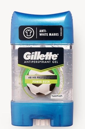 Gillette Clear Gel Antiperspirant Deodorant, Power Rush, 70ml (2.37 fl oz) – sweat and odor protection with a bold, energizing scent