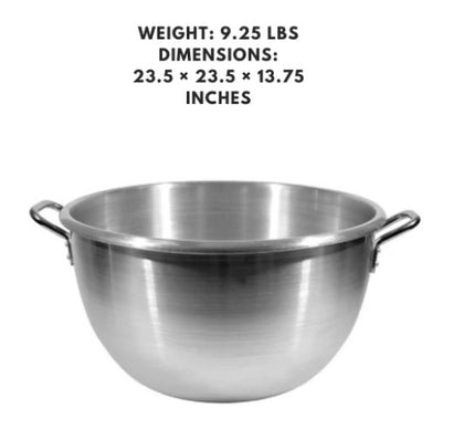 80-quart round bottom stainless steel stockpot, ideal for large batch cooking, soups, stews, and commercial kitchens.



