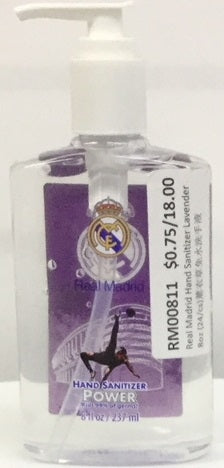 Real Madrid Lavender Hand Sanitizer offers powerful germ-fighting protection with a soothing lavender fragrance. Ideal for daily use, its gentle formula is fast-absorbing and leaves hands feeling clean and refreshed without residue. Packaged in a convenient pump bottle, it's perfect for home, office, or travel.