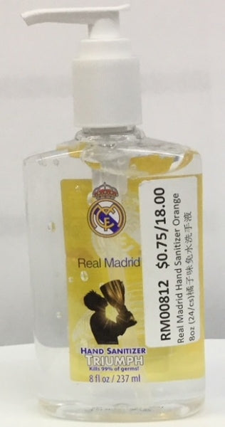 Real Madrid Orange Hand Sanitizer combines effective germ protection with a refreshing citrus scent. Its quick-drying, non-sticky formula is perfect for daily use at home, at school, or on the go. Housed in a convenient pump bottle, this sanitizer keeps hands clean while providing a burst of orange freshness with every use.