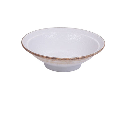 Yanco Ramen Bowl RO-2807 is a stylish and durable choice for serving ramen, noodles, soups, and salads. Made from high-quality porcelain with a glazed finish, this round bowl features a refined two-tone design in white and brown. Measuring 7.75 inches in diameter with a height of 2.25 inches, it offers a 16-ounce capacity, making it ideal for hearty portions. Its pebbled texture enhances both visual appeal and functionality by helping to keep food securely in place. 