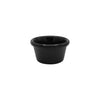 Fluted black ramekin with 6oz capacity and 3-7/8 inch diameter, perfect for sauces, dips, sides, or desserts; durable, elegant design ideal for restaurants, catering, or modern home use.