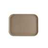 Brown 16x12 inch rectangular fiberglass tray with textured surface, lightweight and stain-resistant. Designed for foodservice use in cafeterias, restaurants, and catering operations.