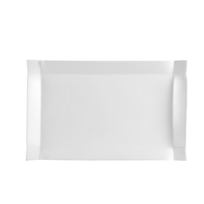 Rectangular Platter 12 1/2 inches, elegant and durable serving tray for large gatherings, chip-resistant, microwave and dishwasher safe, ideal for appetizers, entrees, and desserts.
