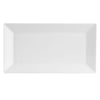 14 1/2-inch rectangular platter, ceramic serving tray, heat-resistant, microwave-safe, oven-safe, dishwasher-safe, chip-resistant, ideal for appetizers, entrees, desserts, and elegant food presentation.