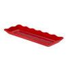 Rectangular Platter with Scallop Edge Red 13-1/2