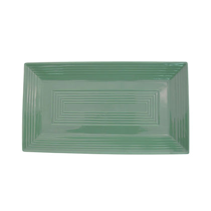 Rectangular green platter 11 5/8