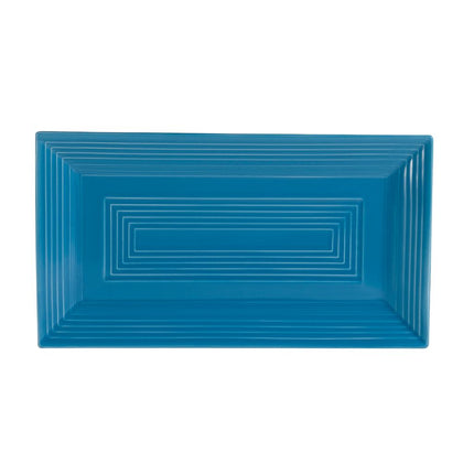 Rectangular peacock blue platter 11 5/8