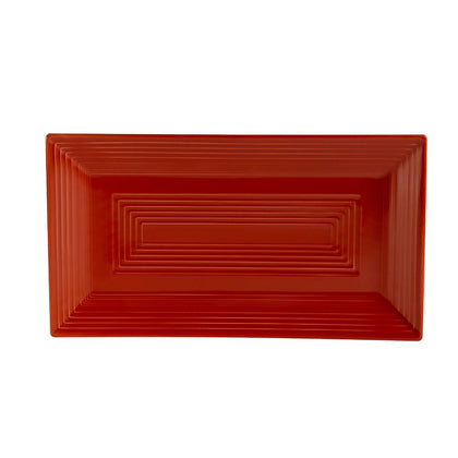 Rectangular red platter 11 5/8