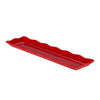 Rectangular red platter with scalloped edge, 21