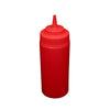 Red 16-oz wide-mouth squeeze bottle with leak-resistant flip-top cap, BPA-free plastic, accurate squeeze control, dishwasher-safe, ideal for sauces, syrups, crafts – Durable and refill-friendly