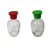 Green and red soy sauce bottles, sold by the dozen, perfect for serving soy sauce and other condiments with a spill-free design.