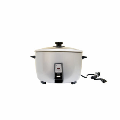Rice Cooker Panasonic SR-42HZP 23 cup silver with durable stainless steel body, non-stick inner pot, and easy controls. Perfect for commercial kitchens and large meal prep. Packed 1 set per case.