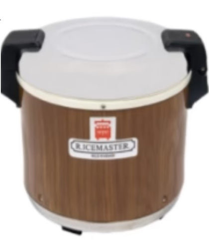 23-quart Rice Master rice warmer with woodgrain design, 120V, and a non-coated pot, perfect for keeping rice warm in commercial or home kitchens.



