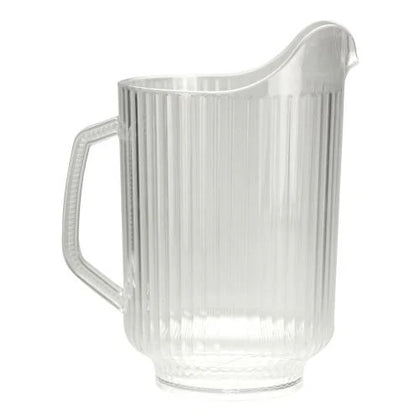 Ridged 58oz Clear Pitcher with a sleek, stylish design. Durable and versatile for serving water, iced tea, lemonade, or cocktails at parties, picnics, or everyday gatherings. Perfect beverage pitcher.