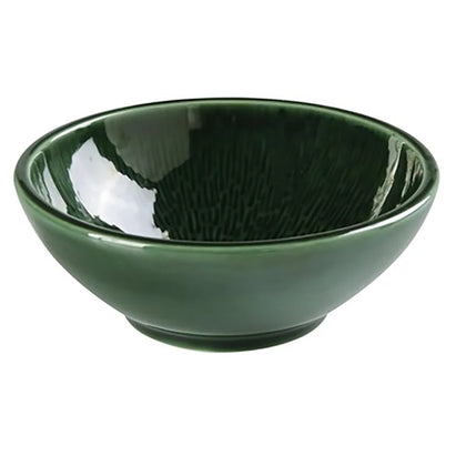 This Nappie Bowl in Green Gem color combines durability with style for any commercial kitchen. Crafted from color glazed ceramic, this vibrant green bowl delivers both functionality and visual appeal. With a generous 14-ounce capacity, it's perfect for soups, grains, and side servings. Measuring 6.13 inches in diameter by 2.25 inch in height, it fits seamlessly into your service workflow. High quality and affordable restaurant dinnerware. 