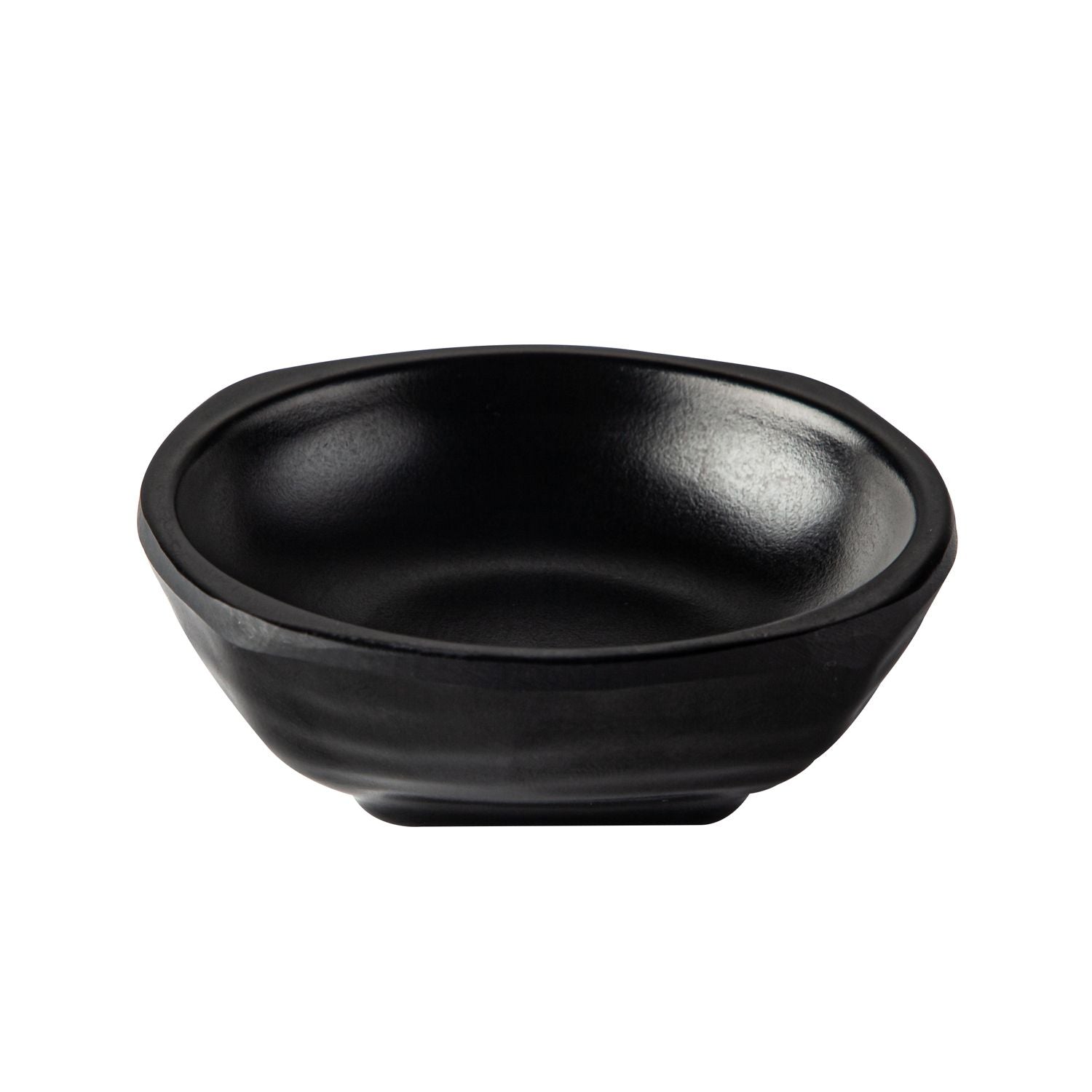 Round matte black sauce dish, 3-1/8