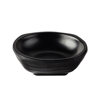 Round matte black sauce dish, 3-1/8