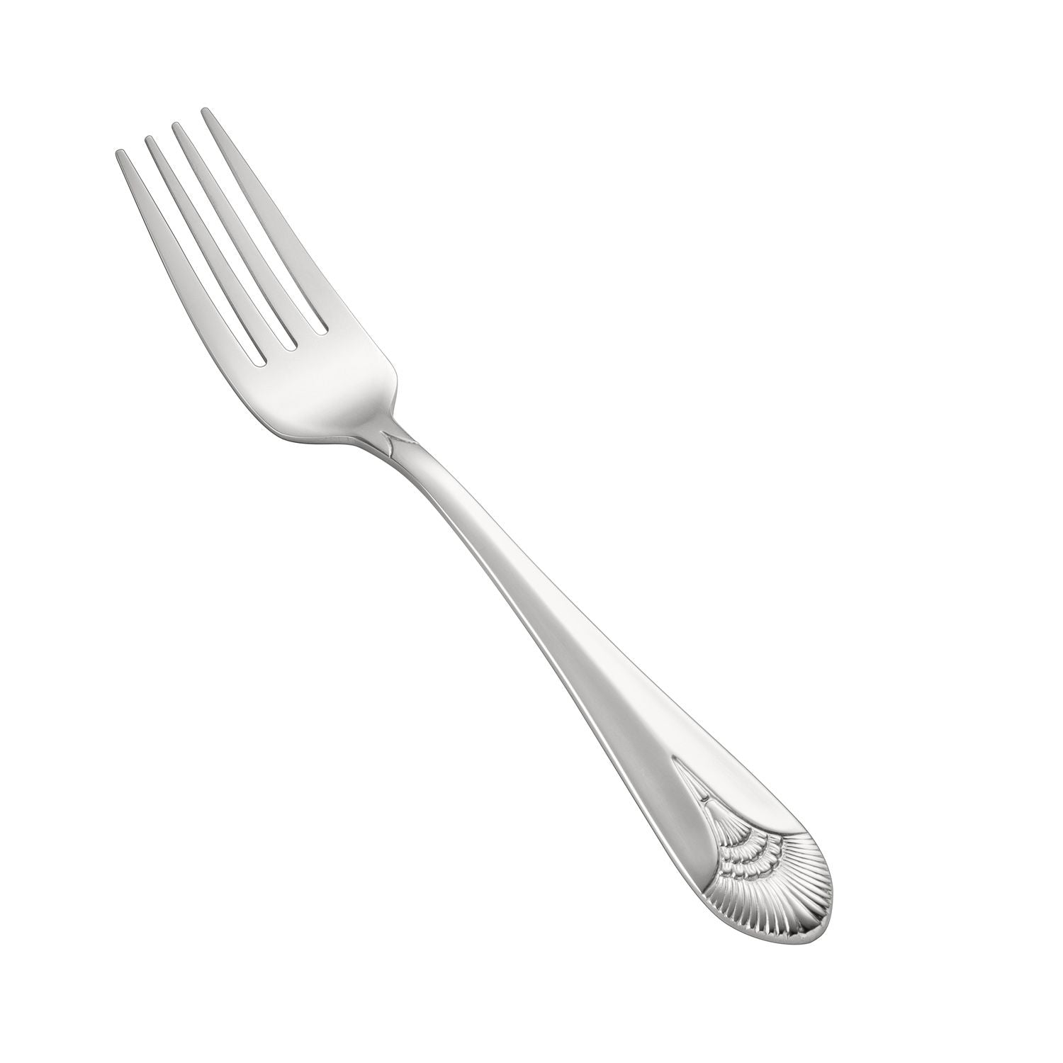 Royal Dinner Fork 18/8 Extra Heavyweight, 7 7/8 inch stainless steel, four-tine design, mirror finish, rust-resistant, case of 25 dozen, ideal for restaurants, hotels, and catering events