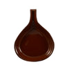 Rustic 12-inch brown ceramic fry pan with a 24oz capacity. Heat-resistant and durable, perfect for serving sizzling dishes. Microwave, oven, and dishwasher safe with a sturdy handle for easy use.