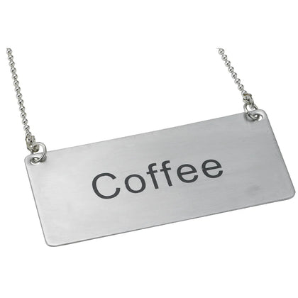 SGN-202 to SGN-205, Stainless Steel Decaf Coffee Hot Water Iced Tea Chain Sign