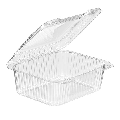 37oz clear clamshell food storage container with hinged lid 6.25 x 4.88 SLP29