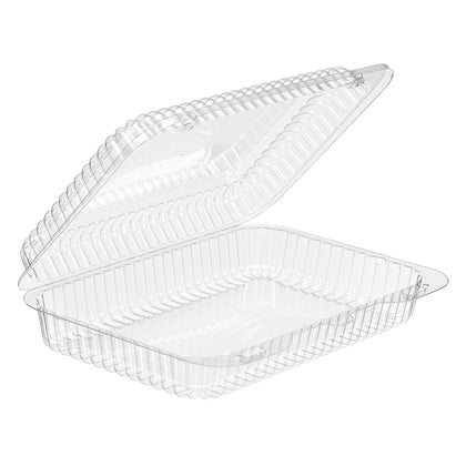 53oz clear hinged food storage clamshell container 8.75 x 5.75 SLP30