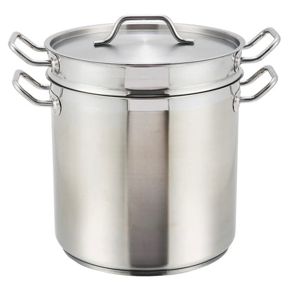 SSDB-12 to 8, 8-20qt S/S Double Boiler w/Cover