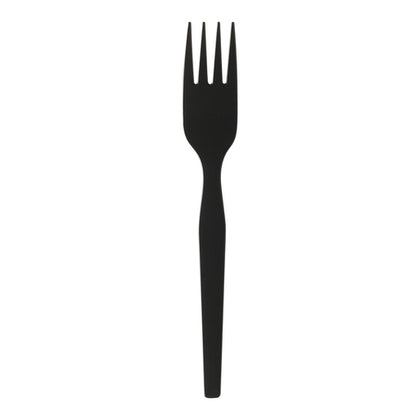 Dixie SmartStock Series-O Medium-Weight Polypropylene Black Plastic Forks