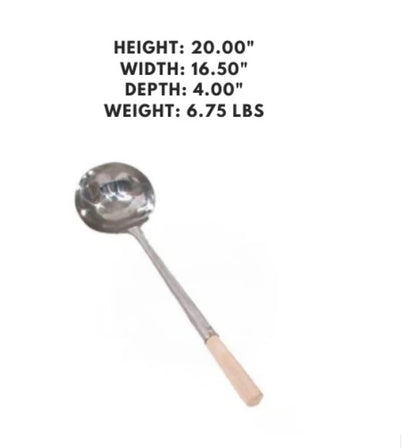 Medium handmade stainless steel ladle with a sturdy handle, perfect for serving soups, stews, and sauces with a sleek, polished finish.
