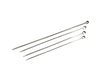 16-inch flat stainless steel skewer, perfect for grilling large portions of meats, vegetables, and seafood with even heat distribution.