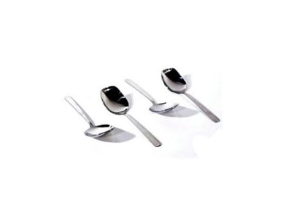 A dozen stainless steel serving spoons, durable and stylish, perfect for serving a variety of dishes at meals and gatherings.



