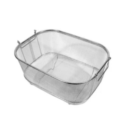 A durable stainless steel sink strainer basket designed to catch food particles and prevent clogs.



